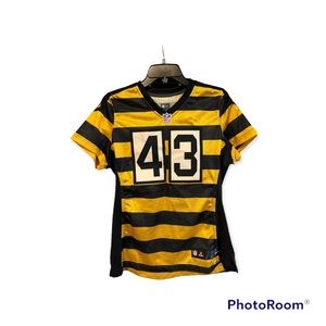 Troy Polamalu Steelers Throwback Jersey Women’s Size L Bumblebee